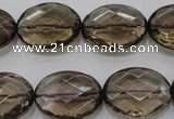 CSQ211 15*20mm faceted oval grade AA natural smoky quartz beads