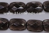 CSQ225 13*18mm faceted rectangle grade AA natural smoky quartz beads