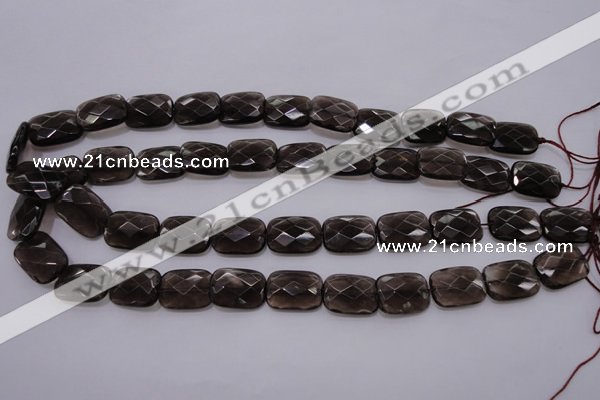 CSQ225 13*18mm faceted rectangle grade AA natural smoky quartz beads