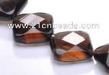 CSQ23 AB grade 16*16mm faceted rhombic natural smoky quartz bead