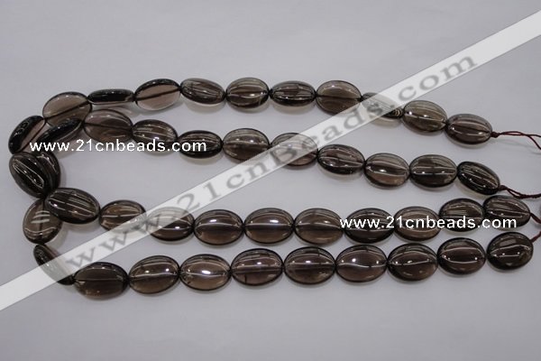 CSQ234 15.5 inches 13*18mm oval grade AA natural smoky quartz beads