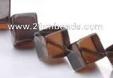 CSQ25 AB grade 12*12mm cube natural smoky quartz beads wholesale