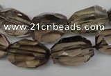 CSQ266 15.5 inches 13*18mm faceted nuggets smoky quartz beads