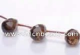 CSQ33 Top drilled 10*14mm faceted teardrop natural smoky quartz beads