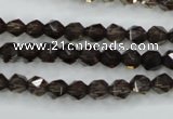 CSQ351 15.5 inches 6mm faceted nuggets smoky quartz beads