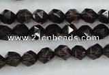 CSQ352 15.5 inches 8mm faceted nuggets smoky quartz beads