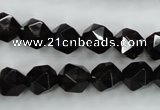 CSQ353 15.5 inches 10mm faceted nuggets smoky quartz beads