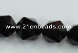 CSQ356 15.5 inches 16mm faceted nuggets smoky quartz beads