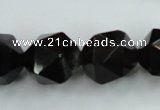 CSQ357 15.5 inches 18mm faceted nuggets smoky quartz beads