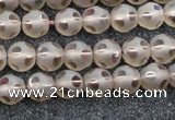 CSQ501 15.5 inches 6mm faceted round matte smoky quartz beads