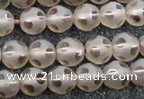 CSQ503 15.5 inches 10mm faceted round matte smoky quartz beads