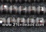 CSQ513 15.5 inches 10mm faceted round matte smoky quartz beads