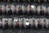 CSQ514 15.5 inches 12mm faceted round matte smoky quartz beads