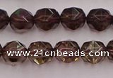 CSQ527 15.5 inches 8mm faceted nuggets smoky quartz gemstone beads