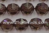 CSQ529 15.5 inches 12mm faceted nuggets smoky quartz gemstone beads