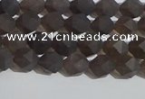 CSQ531 15.5 inches 6mm faceted nuggets matte smoky quartz beads