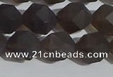 CSQ534 15.5 inches 12mm faceted nuggets matte smoky quartz beads