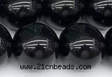 CSQ544 15 inches 14mm round black morion smoky quartz beads