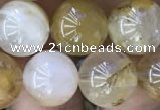 CSQ804 15.5 inches 12mm round scenic quartz beads wholesale