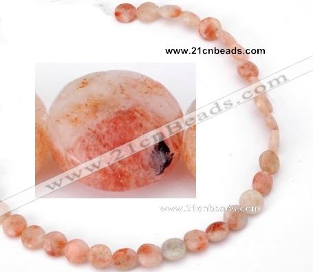 CSS03 10mm flat round natural indian sunstone beads wholesale