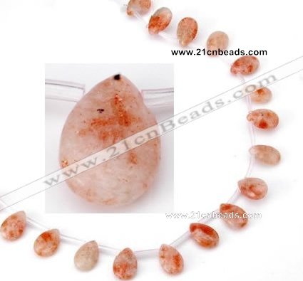 CSS06 10*15mm flat teardrop natural indian sunstone beads