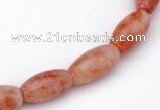 CSS08 5*12mm rice shape natural indian sunstone beads wholesale