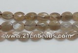 CSS105 15.5 inches 6*8mm faceted oval natural sunstone beads wholesale