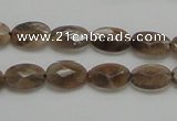 CSS106 15.5 inches 8*12mm faceted oval natural sunstone beads wholesale