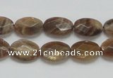 CSS107 15.5 inches 10*14mm faceted oval natural sunstone beads wholesale