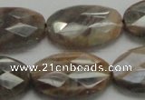 CSS109 15.5 inches 20*30mm faceted oval natural sunstone beads wholesale