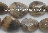 CSS111 15.5 inches faceted freeform natural sunstone beads wholesale