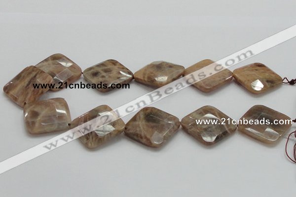 CSS113 15.5 inches 30*30mm faceted diamond natural sunstone beads