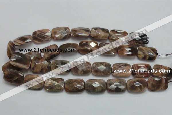 CSS114 15.5 inches 18*25mm faceted rectangle natural sunstone beads