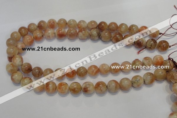 CSS19 15.5 inches 14mm round natural sunstone beads wholesale