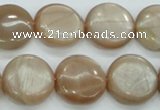 CSS204 15.5 inches 18mm flat round natural sunstone beads