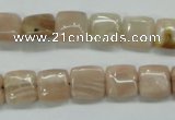 CSS208 15.5 inches 10*10mm square natural sunstone beads