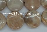 CSS239 15.5 inches 20mm flat round natural sunstone beads