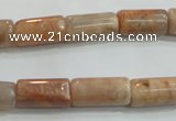 CSS252 15.5 inches 8*15mm column natural sunstone beads