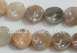 CSS255 15.5 inches 14mm twisted coin natural sunstone beads