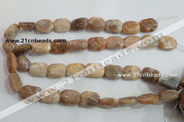 CSS258 15.5 inches 15*20mm faceted rectangle natural sunstone beads