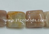 CSS259 15.5 inches 20*20mm square natural sunstone beads