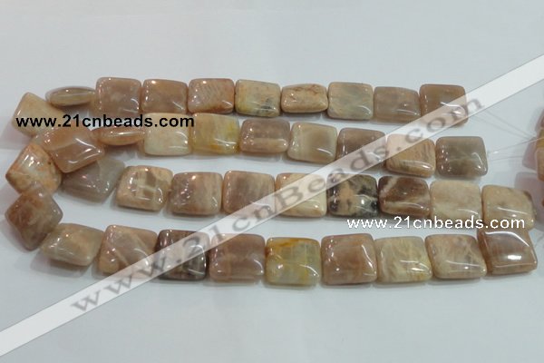 CSS259 15.5 inches 20*20mm square natural sunstone beads