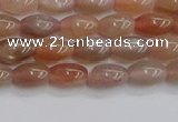 CSS265 15.5 inches 5*8mm rice sunstone beads wholesale