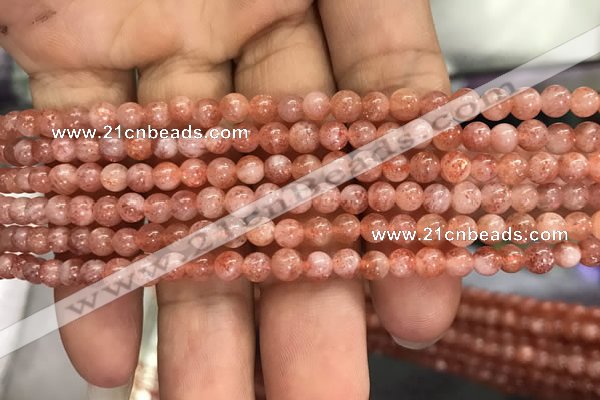 CSS300 15.5 inches 4mm round golden sunstone gemstone beads