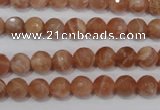 CSS502 15.5 inches 7mm faceted round natural golden sunstone beads