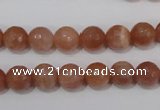 CSS504 15.5 inches 9mm faceted round natural golden sunstone beads