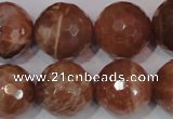 CSS511 15.5 inches 19mm faceted round natural golden sunstone beads