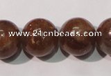 CSS556 15.5 inches 12mm round natural golden sunstone beads