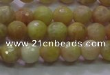 CSS611 15.5 inches 6mm faceted round yellow sunstone gemstone beads