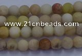 CSS620 15.5 inches 4mm round matte yellow sunstone gemstone beads